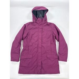 Lands End Womens Parka S Purple Squall Hooded Fleece Lined Jacket Winter